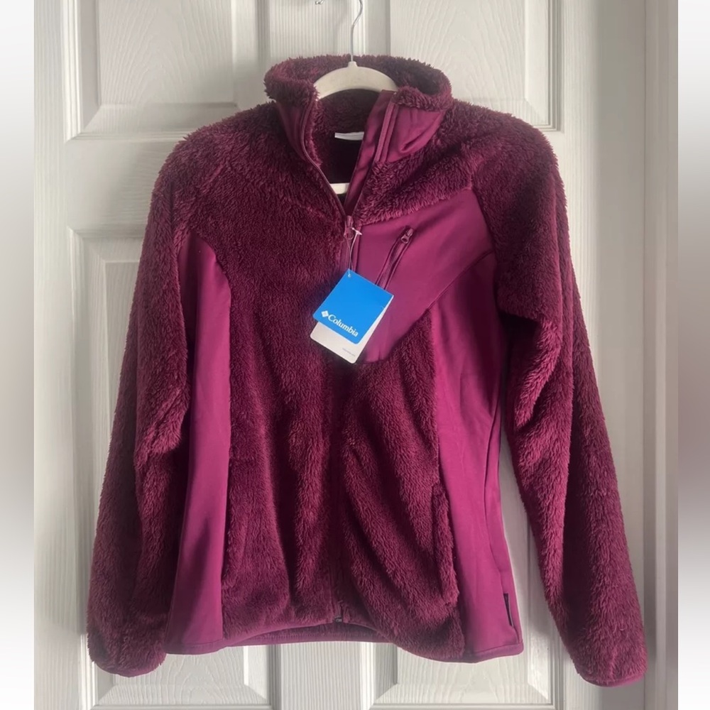 NWT Small Columbia By The Lake Fleece Plum Purple Plush Jacket Zip Coat $100
